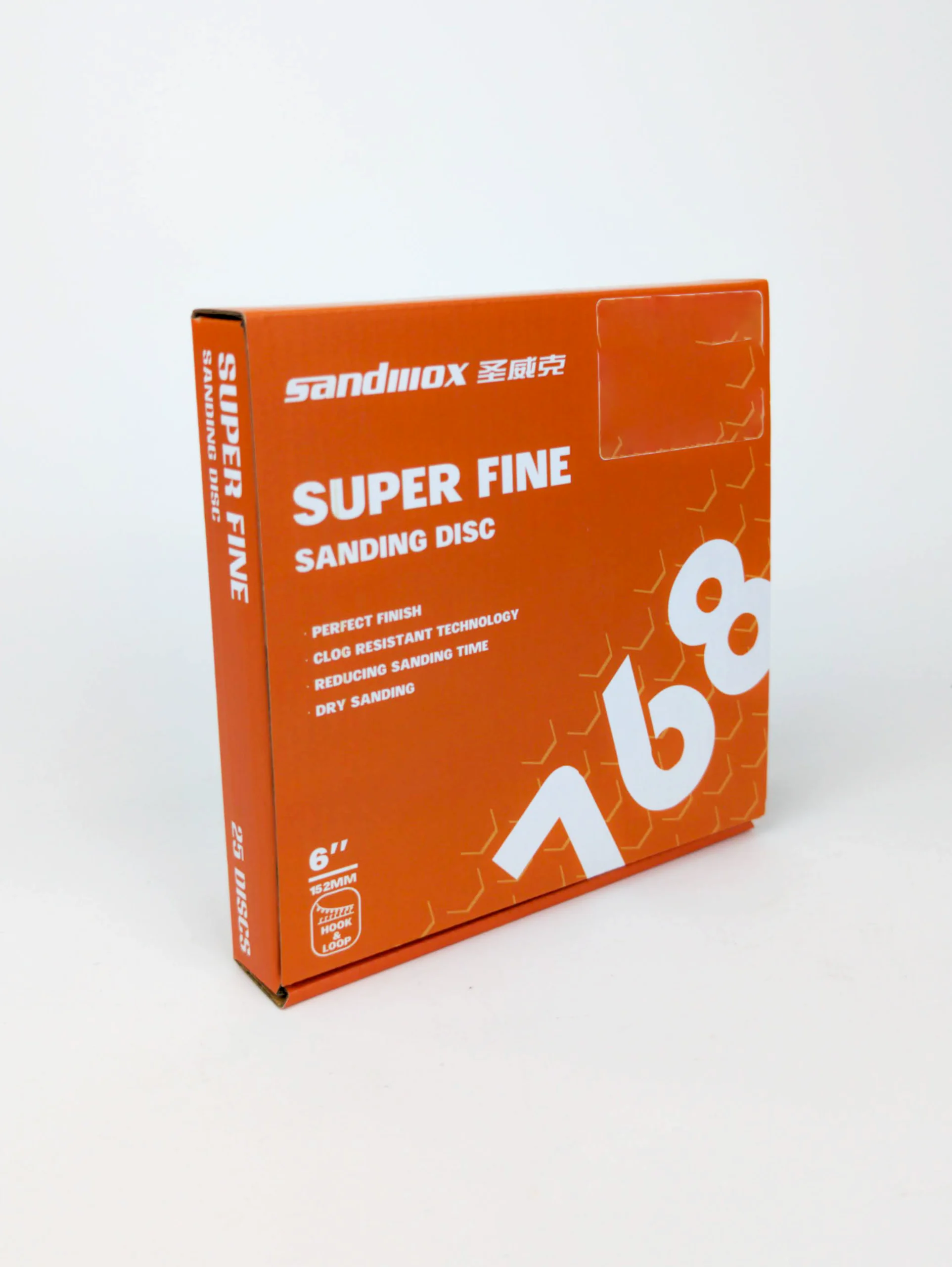 768 Orange Super Fine Line 6 Inch Disc Hook and Loop (Velcro)